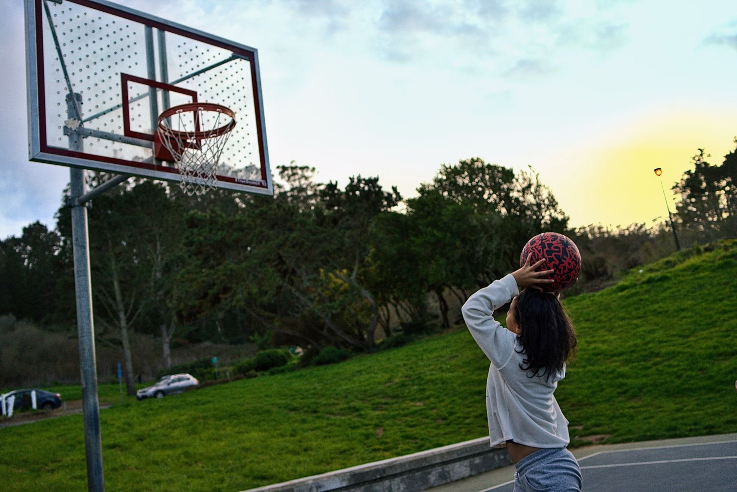 First Basketball Shot of Civil Twilight at McLaren Park courts on Sony a7ii | f/4.0 | 35 mm | ISO 1000